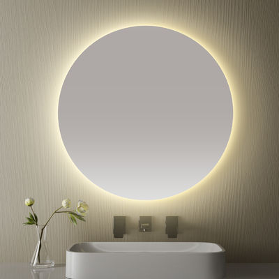 กระจกห้องน้ํา LED สมาร์ท พร้อมฟังก์ชันป้องกันหมอก, การแสดงเวลาและอุณหภูมิ, การหมอบแบบไม่มีขั้นตอน, การออกแบบกันน้ํา, การควบคุมแบบสัมผัสสองแบบ, อุณหภูมิสี 3000K ~ 6000K, ขนาดและฟังก์ชันที่สามารถปรับแต่งได้